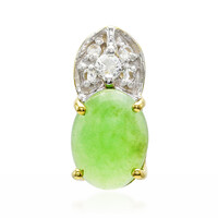 Zilveren hanger met een keizerlijk chrysopraas