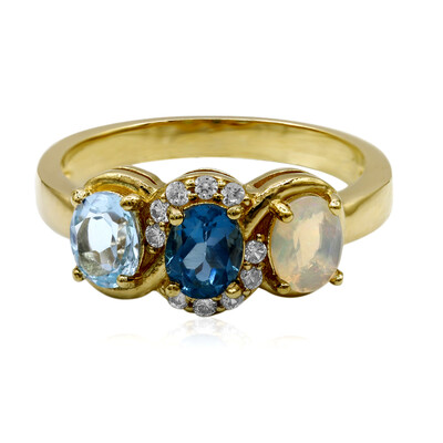 Zilveren ring met een Londen-blauwe topaas