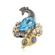 Zilveren ring met een blauwe topaas (Gems en Vogue)