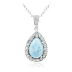 Zilveren halsketting met een larimar