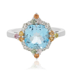 Zilveren ring met een hemel-blauwe topaas