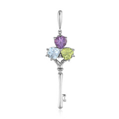 Zilveren hanger met een hemel-blauwe topaas