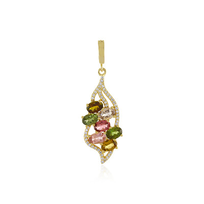 Zilveren hanger met toermalijnen