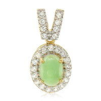 Zilveren hanger met een keizerlijk chrysopraas