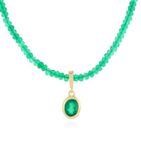 Zilveren halsketting met een Groene onyx