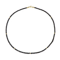 Gouden halsketting met zwarte diamanten