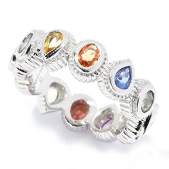 Zilveren ring met saffieren (Dallas Prince Designs)