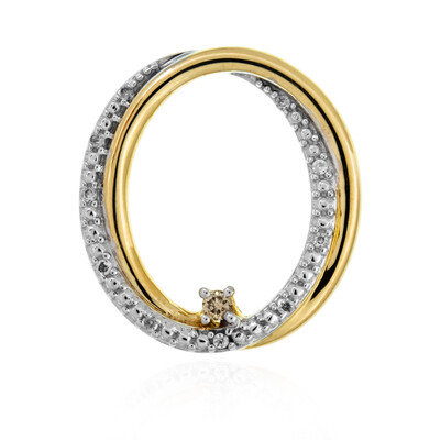 Zilveren hanger met een I2 Champagne Diamant