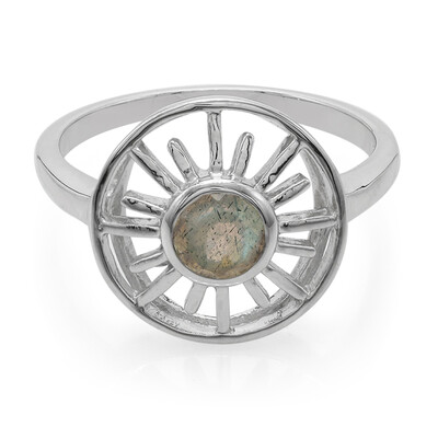 Zilveren ring met een spectroliet