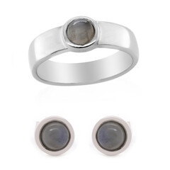 Zilveren ring met labradorieten