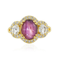 Zilveren ring met een Channapatna Ster Robijn