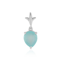 Zilveren hanger met een Aqua Chalcedoon