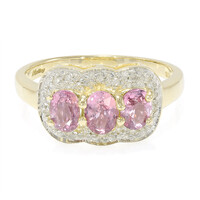 Gouden ring met Onverhitte Padparadscha Saffieren