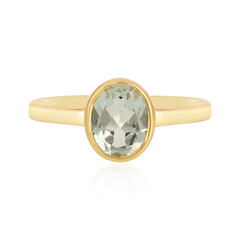 Zilveren ring met een groene amethist