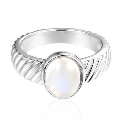Zilveren ring met een Tanzania Regenboog Maansteen