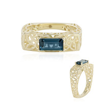 Gouden ring met een Londen-blauwe topaas (Ornaments by de Melo)
