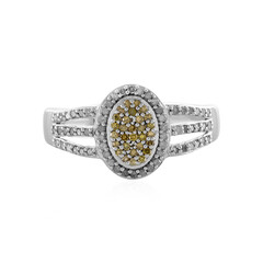 Zilveren ring met I4 Gele Diamanten