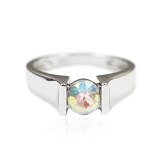 Zilveren ring met een maanlicht-topaas
