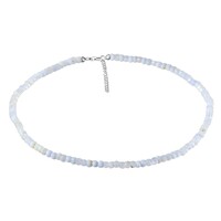 Zilveren halsketting met Blauwe chalcedonen
