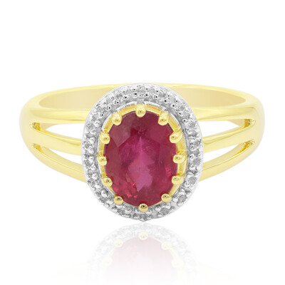 Gouden ring met een Californiaanse roze toermalijn