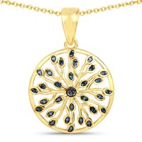 Zilveren halsketting met PK blauwe diamanten