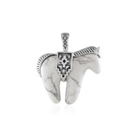 Zilveren hanger met een howliet (Desert Chic)