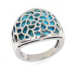 Zilveren ring met een Blauwe Kingman Mohave Turkoois (Faszination Türkis)