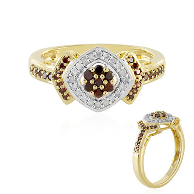 Zilveren ring met I4 Rode Diamanten