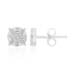 Zilveren oorbellen met I1 (G) Diamanten