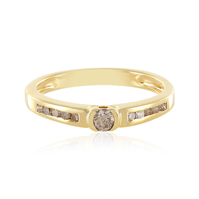 Zilveren ring met een I3 Champagne Diamant