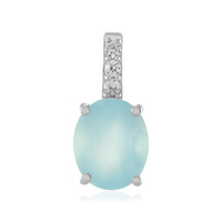 Zilveren hanger met een Aqua Chalcedoon