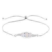 Zilveren armband met een regenboog maansteen