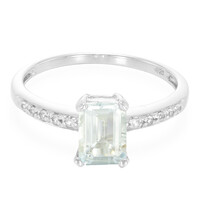 Zilveren ring met een Braziliaanse Aquamarijn