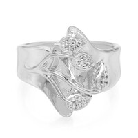 Zilveren ring met witte topaasstenen