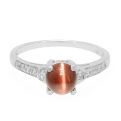 Zilveren ring met een kattenoog-scapoliet