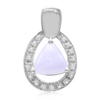 Zilveren hanger met een blauwe kant agaat