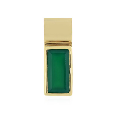 Zilveren hanger met een Groene onyx (MONOSONO COLLECTION)