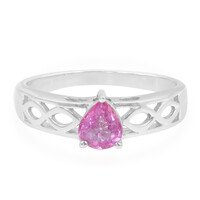Zilveren ring met een Padparadscha saffier
