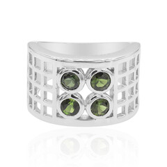 Zilveren ring met groene toermalijnen (VIENNA 1903)