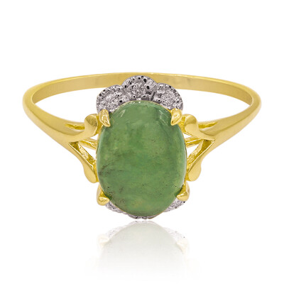 Gouden ring met een Edelgroene Jadeiet (Annette)