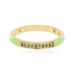Zilveren ring met I3 Groene Diamanten