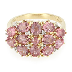Gouden ring met Onverhitte Padparadscha Saffieren (AMAYANI)