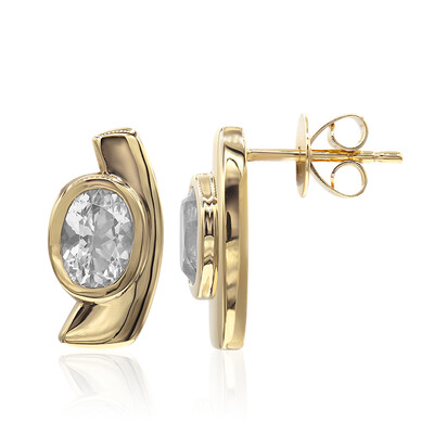Gouden oorbellen met Herkimer Kwartsen (Amanda Adkins)