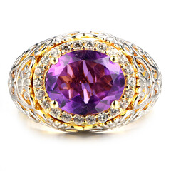 Zilveren ring met een Zambia-amethist (Dallas Prince Designs)