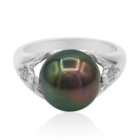 Zilveren ring met een Tahiti parel (TPC)