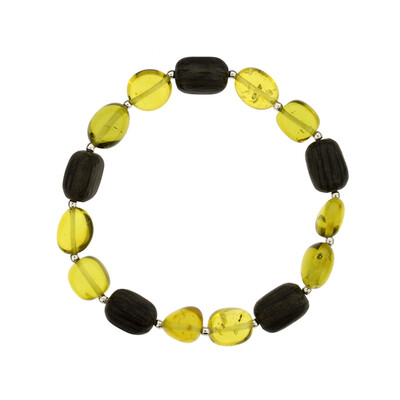 Zilveren armband met Groene Colombiaanse Barnstenen (dagen)
