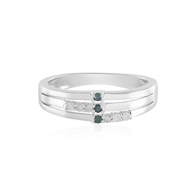 Zilveren ring met I3 Champagne Diamanten