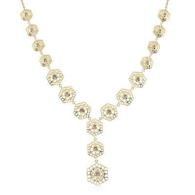 Gouden halsketting met een I2 Champagne Diamant (Ornaments by de Melo)
