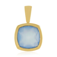 Zilveren hanger met een Blauwe chalcedoon