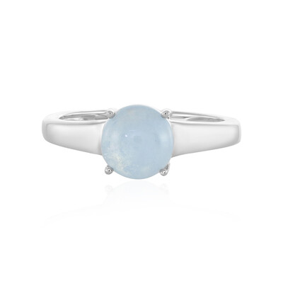 Zilveren ring met een aquamarijn